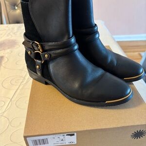 Black Leather Women's Boots